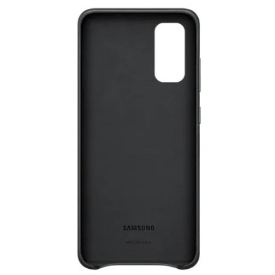 Samsung Galaxy S20 (G980) Leather Cover juodas odinis dėklas | Priedai.lt