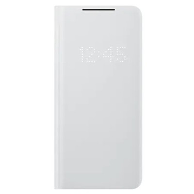 Samsung Galaxy S21 Ultra (G998B) oficiāls Smart Led View Cover atvērams gaiši pelēks maciņš (maks) | Vacins.lv