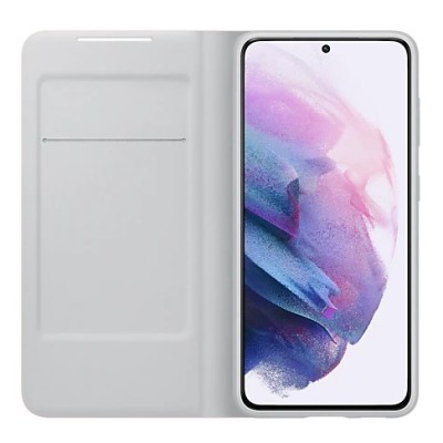 Samsung Galaxy S21 (G991B) originalus Smart Led View Cover atverčiamas rožinis dėklas - knygutė | Priedai.lt