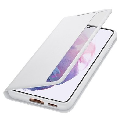 Samsung Galaxy S21 (G991B) oficiāls Smart Clear View Cover atvērams gaiši pelēks maciņš (maks) | Vacins.lv