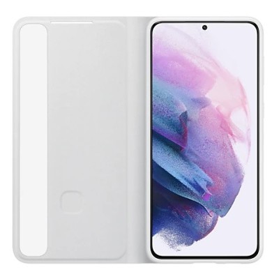 Samsung Galaxy S21+ (G996B) oficiāls Smart Clear View Cover atvērams gaiši pelēks maciņš (maks) | Vacins.lv