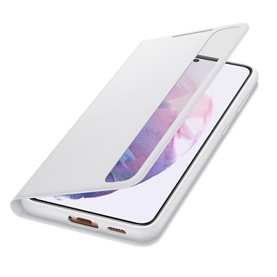 Samsung Galaxy S21+ (G996B) oficiāls Smart Clear View Cover atvērams gaiši pelēks maciņš (maks) | Vacins.lv