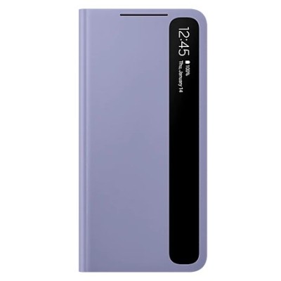 Samsung Galaxy S21 (G991B) originalus Smart Clear View Cover (EF-ZG991CVEGEE) atverčiamas violetinis dėklas - knygutė | Priedai.