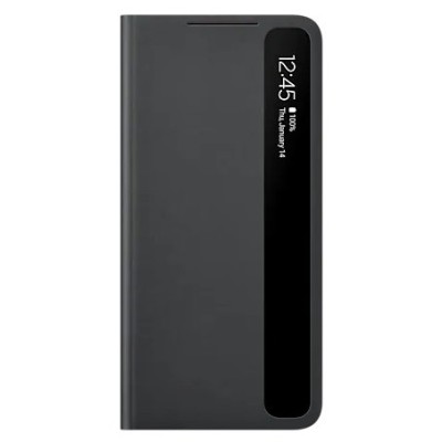 Samsung Galaxy S21+ (G996B) oficiāls Smart Clear View Cover atvērams melns maciņš (maks) | Vacins.lv