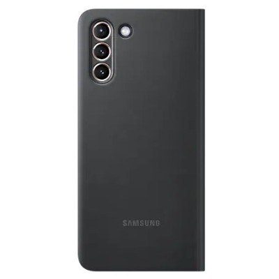 Samsung Galaxy S21+ (G996B) oficiāls Smart Clear View Cover atvērams melns maciņš (maks) | Vacins.lv