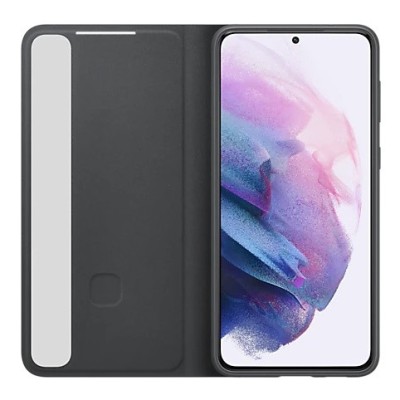 Samsung Galaxy S21+ (G996B) oficiāls Smart Clear View Cover atvērams melns maciņš (maks) | Vacins.lv