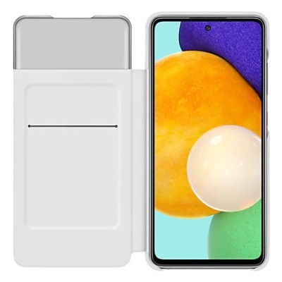 Samsung Galaxy A52 5G (A526B, A525F) oficiāls S View Wallet Cover atvērams balts maciņš (maks) | Vacins.lv