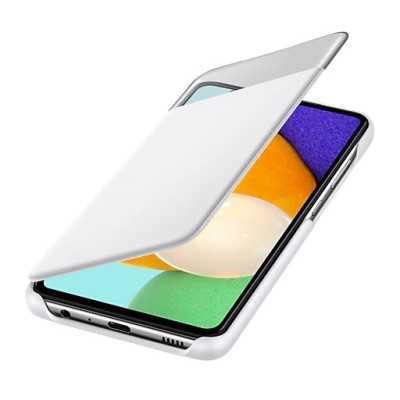 Samsung Galaxy A52 5G (A526B, A525F) oficiāls S View Wallet Cover atvērams balts maciņš (maks) | Vacins.lv