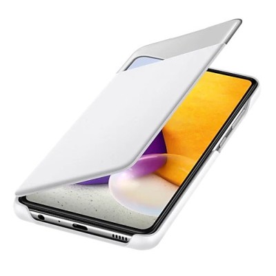 Samsung Galaxy A72 (A726B, A725F) oficiāls S View Wallet Cover atvērams balts maciņš (maks) | Vacins.lv
