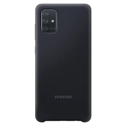 Samsung Galaxy A71 (A715) „Samsung“ Silicone Cover cieta silikona TPU melns apvalks | vacins.lv