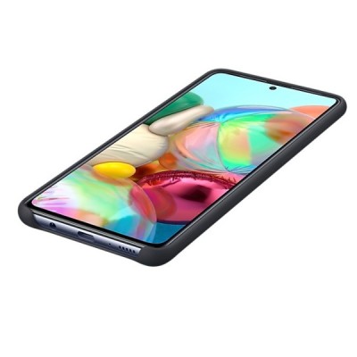 Samsung Galaxy A71 (A715) „Samsung“ Silicone Cover cieta silikona TPU melns apvalks | vacins.lv
