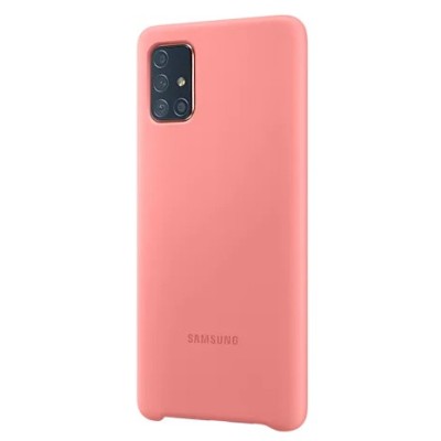 Samsung Galaxy A71 (A715) „Samsung“ Silicone Cover kieto silikono rožinis dėklas | Priedai.lt