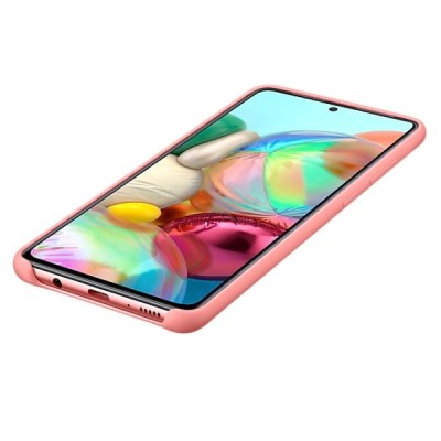 Samsung Galaxy A71 (A715) „Samsung“ Silicone Cover kieto silikono rožinis dėklas | Priedai.lt