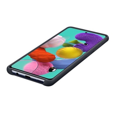Samsung Galaxy A51 (A515) „Samsung“ Silicone Cover kieto silikono juodas dėklas | Priedai.lt