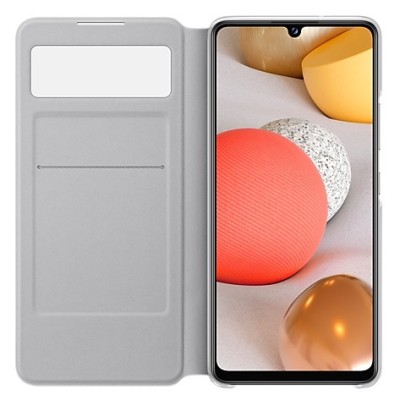 Samsung Galaxy A42 5G oficiāls S View Wallet Cover atvērams balts maciņš (maks) | Vacins.lv