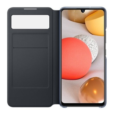 Samsung Galaxy A42 5G oficiāls S View Wallet Cover atvērams melns maciņš (maks) | Vacins.lv