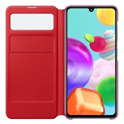 Samsung Galaxy A41 (A415F) oficiāls S View Wallet Cover atvērams balts maciņš (maks) | Vacins.lv
