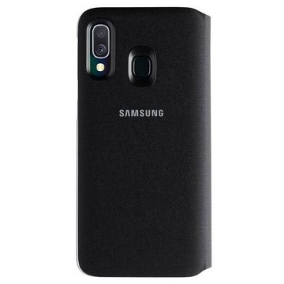 Samsung Galaxy A40 (A405F) originalus Wallet Cover atverčiamas juodas odinis dėklas - piniginė | Priedai.lt