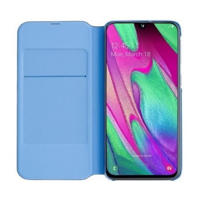 Samsung Galaxy A40 (A405F) originalus Wallet Cover atverčiamas juodas odinis dėklas - piniginė | Priedai.lt