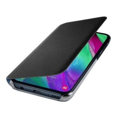 Samsung Galaxy A40 (A405F) originalus Wallet Cover atverčiamas juodas odinis dėklas - piniginė | Priedai.lt