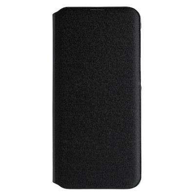 Samsung Galaxy A20e (A202F) oficiāls Wallet Cover atvērams melns ādas maciņš (maks) | Vacins.lv