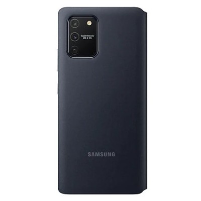 Samsung Galaxy S10 Lite (G970) oficiāls S View Wallet Cover atvērams melns maciņš (maks) | Vacins.lv