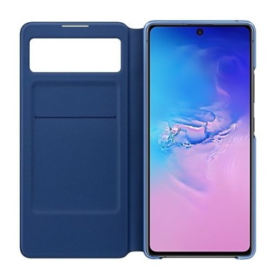 Samsung Galaxy S10 Lite (G970) oficiāls S View Wallet Cover atvērams melns maciņš (maks) | Vacins.lv