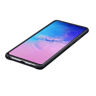 Samsung Galaxy S10 Lite (G970) „Samsung“ Silicone Cover kieto silikono juodas dėklas | Priedai.lt