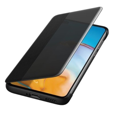 Oficialus Huawei P40 Smart View Flip Cover juodas atverčiamas dėklas - knygutė | Priedai.lt