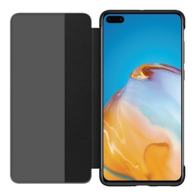 Oficialus Huawei P40 Smart View Flip Cover juodas atverčiamas dėklas - knygutė | Priedai.lt