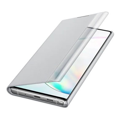 Samsung Galaxy Note 10 (N970F) originalus Smart Clear View Cover (EF-ZN970CSEGWW) atverčiamas sidabrinis dėklas - knygutė | Prie