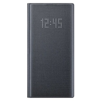 Samsung Galaxy Note 10 (N970F) originalus Led View Cover atverčiamas juodas odinis dėklas - piniginė | Priedai.lt