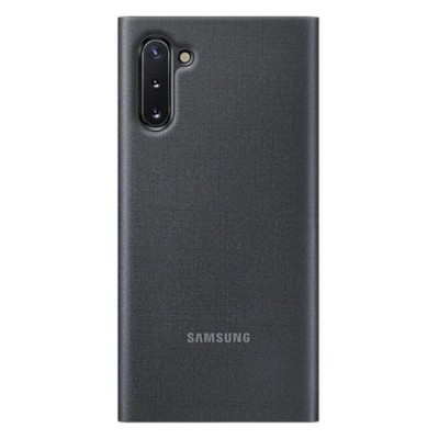 Samsung Galaxy Note 10 (N970F) originalus Led View Cover atverčiamas juodas odinis dėklas - piniginė | Priedai.lt