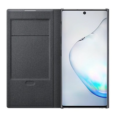 Samsung Galaxy Note 10 (N970F) originalus Led View Cover atverčiamas juodas odinis dėklas - piniginė | Priedai.lt