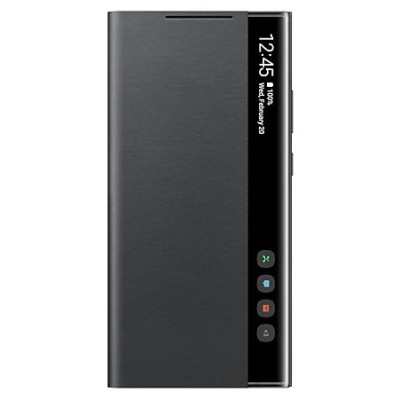 Samsung Galaxy Note 20 Ultra (N986F) oficiāls Smart Clear View Cover atvērams melns maciņš (maks) | Vacins.lv