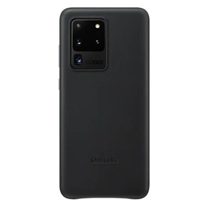 Samsung Galaxy S20 Ultra (G988) Leather Cover juodas odinis dėklas | Priedai.lt