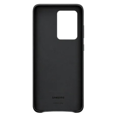 Samsung Galaxy S20 Ultra (G988) Leather Cover juodas odinis dėklas | Priedai.lt