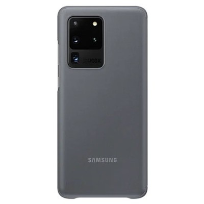 Samsung Galaxy S20 Ultra (G988) originalus Smart Clear View Cover (EF-ZG988CJEGEU) atverčiamas pilkas dėklas - knygutė | Priedai