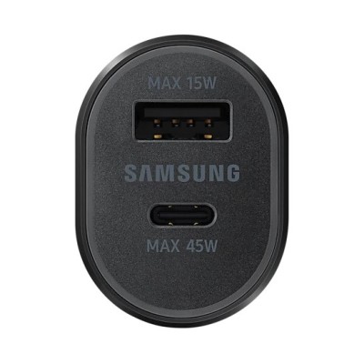 Originalus „Samsung“ Super Fast Dual Charger EP-L5300XBEGEU automobilinis įkroviklis juodas su Type-C laidu (45W + 15W) | Prieda