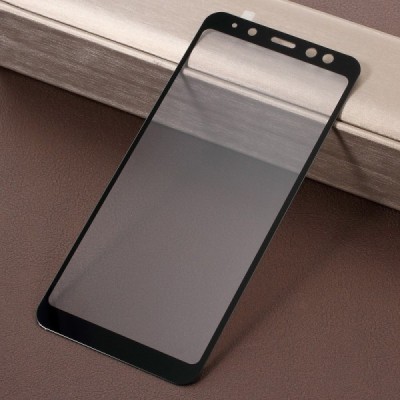 Samsung Galaxy A8 2018 (A530F) „Amorus“ 9H Tempered Glass sustiprintos apsaugos juodas pilnai dengiantis apsauginis ekrano stikl