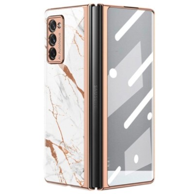 Samsung Galaxy Z Fold2 5G (F916B) GKK Marble Glass balts plastika apvalks | vacins.lv