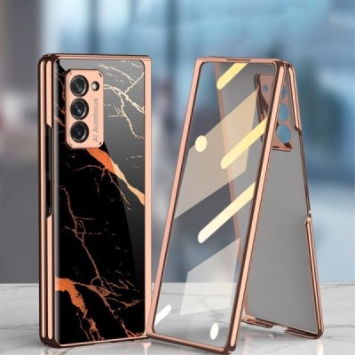 Samsung Galaxy Z Fold2 5G (F916B) GKK Marble Glass balts plastika apvalks | vacins.lv