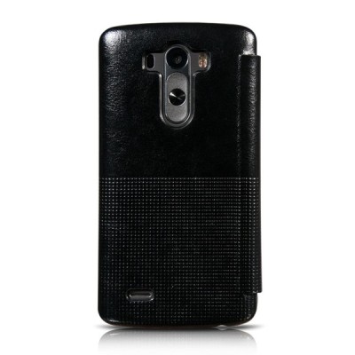 Hoco Retro LG G3 juodas atverčiamas odinis dėklas / Priedai.lt