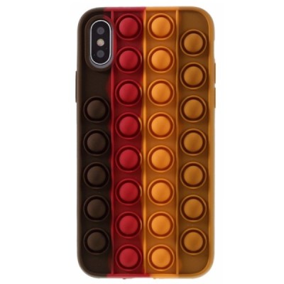 Apple iPhone X (iPhone Xs) „Popit“ Bubble brūns mīksta silikona (TPU) apvalks | Vacins.lv