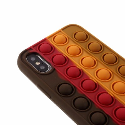 Apple iPhone X (iPhone Xs) „Popit“ Bubble brūns mīksta silikona (TPU) apvalks | Vacins.lv