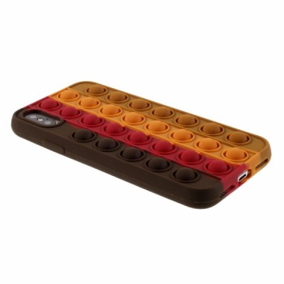 Apple iPhone X (iPhone Xs) „Popit“ Bubble brūns mīksta silikona (TPU) apvalks | Vacins.lv