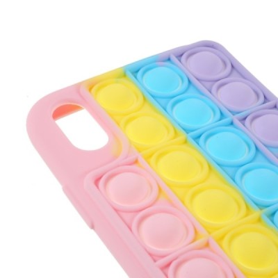 Apple iPhone X (iPhone Xs) „Popit“ Big Bubble minkšto silikono TPU rožinis dėklas - nugarėlė | Priedai.lt