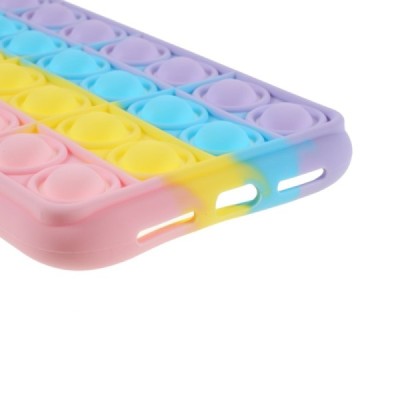 Apple iPhone X (iPhone Xs) „Popit“ Big Bubble minkšto silikono TPU rožinis dėklas - nugarėlė | Priedai.lt
