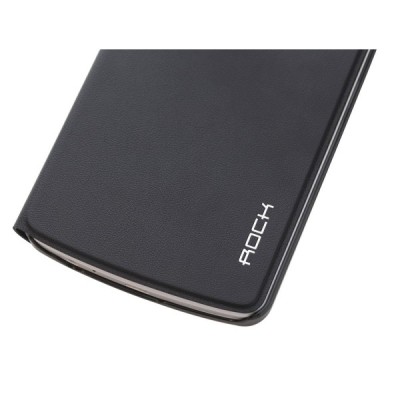 Rock Quick Circle LG G3 melns atvēramais futrālis - grāmatiņa / Vacins.lv