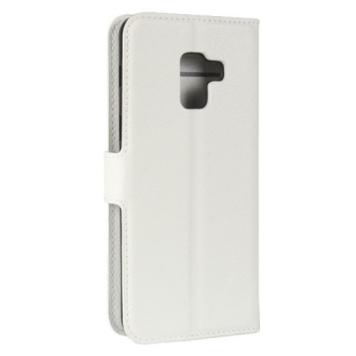 Samsung Galaxy A8 (2018) A530F atverčiamas juodas odinis Litchi dėklas - piniginė | Priedai.lt